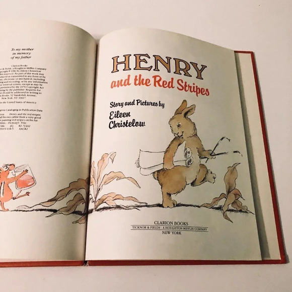 Vintage 1982 Henry and the Red Stripes Hardcover Eileen Christelow - Picture 9 of 14